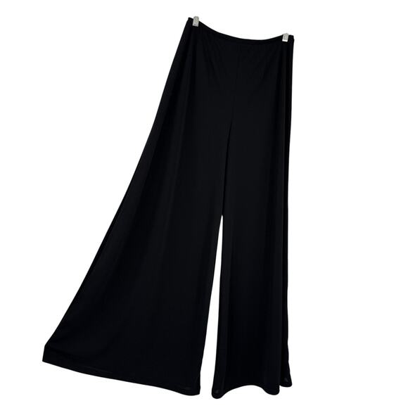 Concert Black Womens Extra Wide Leg Pants size 8 Tall Knit Pull on Elastic - Picture 3 of 7